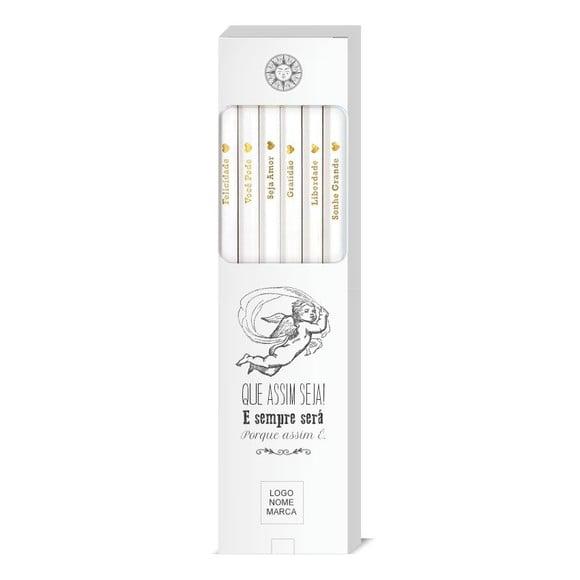 Caixa c/ 6 Lápis + Marca Página, Person. Kit Inspire! M020