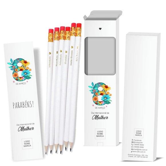 Caixa c/ 6 Lápis + Marca Página, Person. Kit Inspire! M031