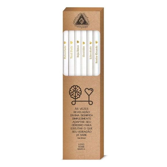 Caixa c/ 6 Lápis + Marca Página, Person. Kit Inspire! M036
