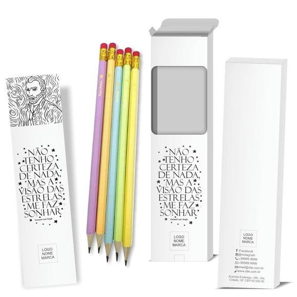 Caixa c/ 6 Lápis + Marca Página, Person. Kit Inspire! M037