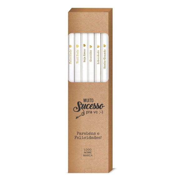 Caixa c/ 6 Lápis + Marca Página, Person. Kit Inspire! M041