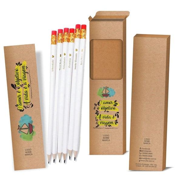 Caixa c/ 6 Lápis + Marca Página, Person. Kit Inspire! M044
