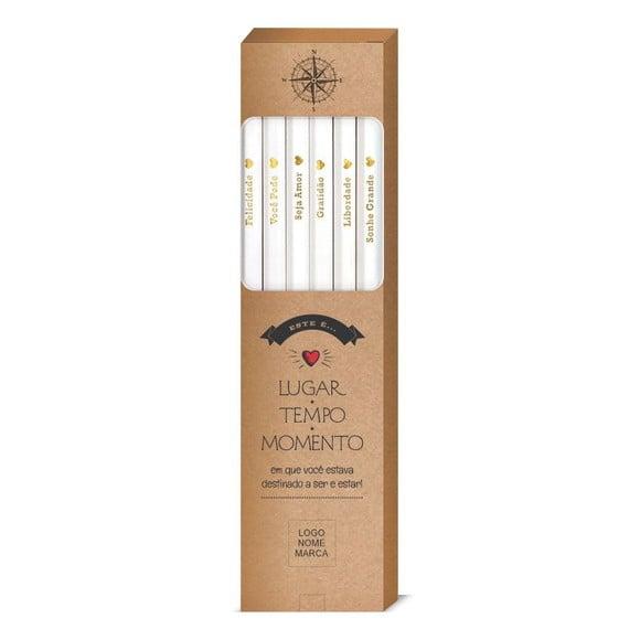 Caixa c/ 6 Lápis + Marca Página, Person. Kit Inspire! M046
