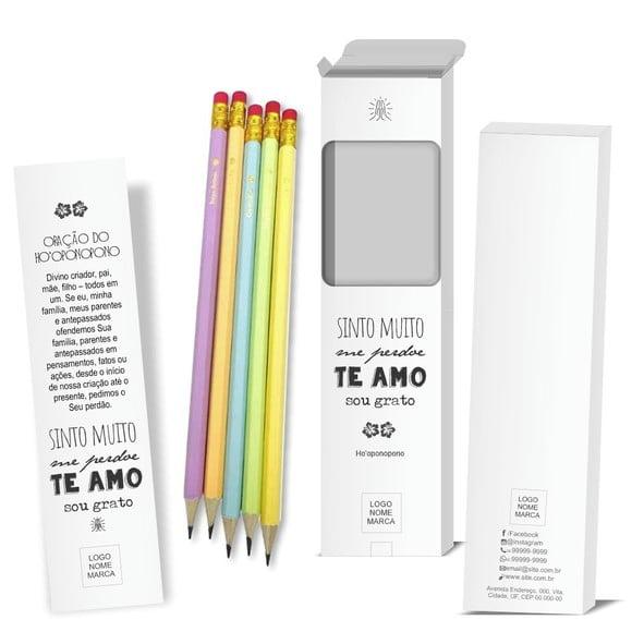Caixa c/ 6 Lápis + Marca Página, Person. Kit Inspire! M054