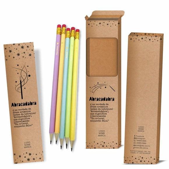 Caixa c/ 6 Lápis + Marca Página, Person. Kit Inspire! M058