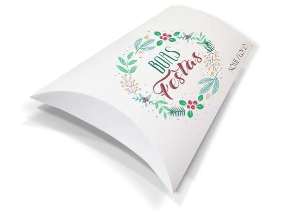 Caixa Travesseiro / Almofada Personaliz. Boas Festas. Mod112