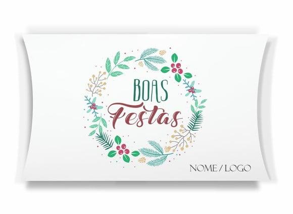 Caixa Travesseiro / Almofada Personaliz. Boas Festas. Mod112