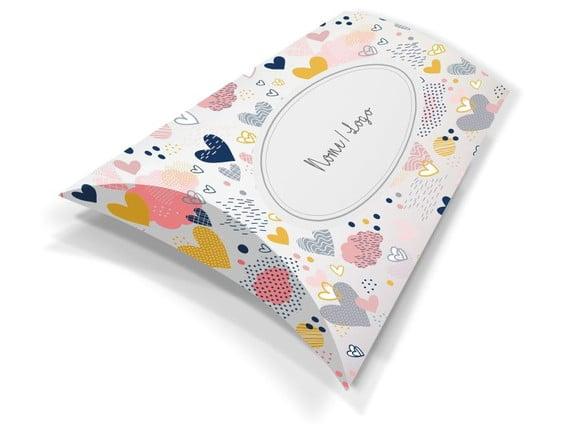 Caixa Travesseiro / Almofada Personalizada. Corações. Mod59