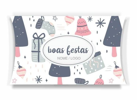 Caixa Travesseiro / Almofada Personalizada. Natal. Mod104