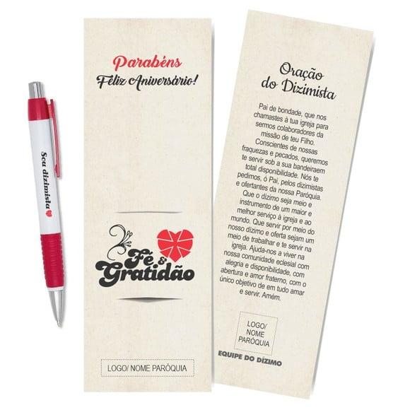 Card com Lápis e Borracha ou Caneta, Personalizado. M017