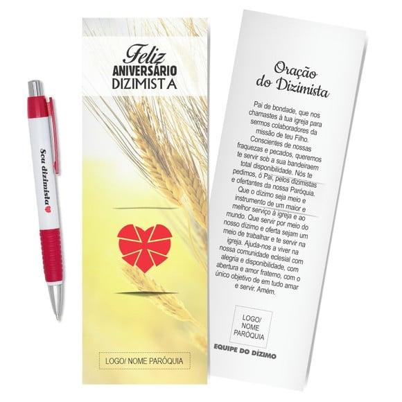 Card com Lápis e Borracha ou Caneta, Personalizado. M021.