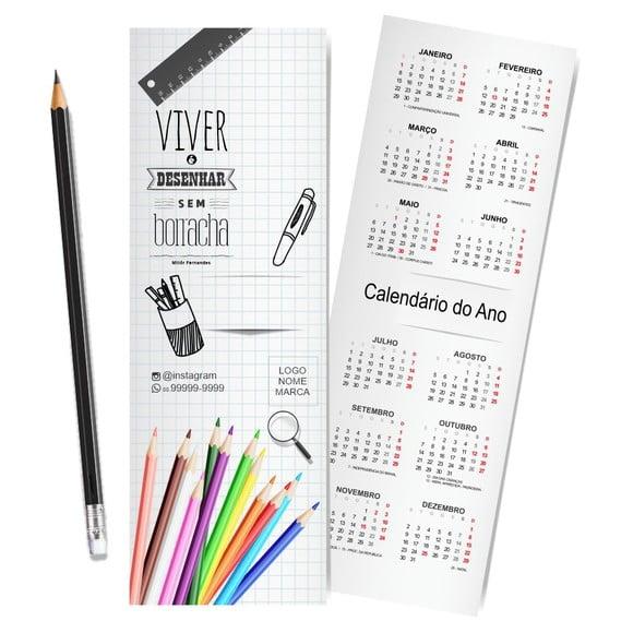 Card com Lápis e Borracha ou Caneta, Personalizado. M022