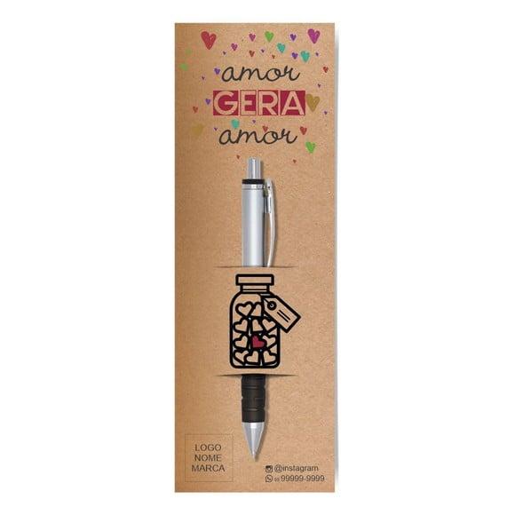 Card com Lápis e Borracha ou Caneta, Personalizado. M038