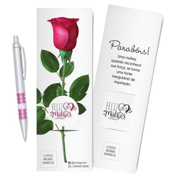 Card com Lápis e Borracha ou Caneta, Personalizado. M040.