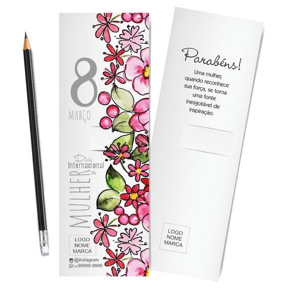 Card com Lápis e Borracha ou Caneta, Personalizado. M052