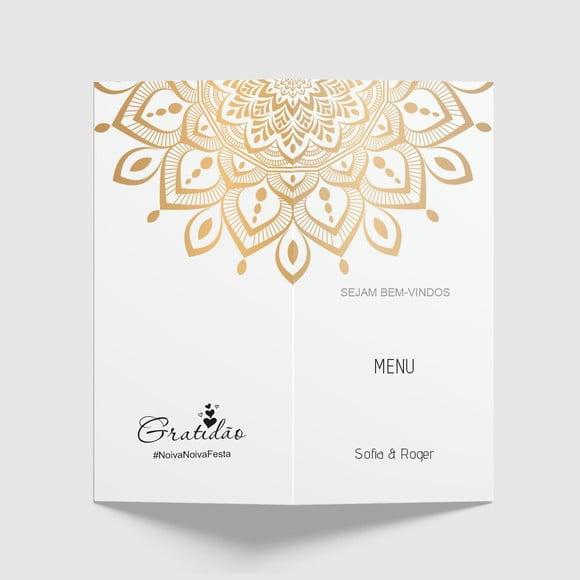 Cardápio / Menu Personalizado Casamento e Festas