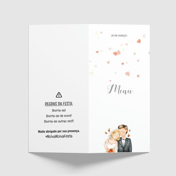 Cardápio / Menu Personalizado Casamento e Festas
