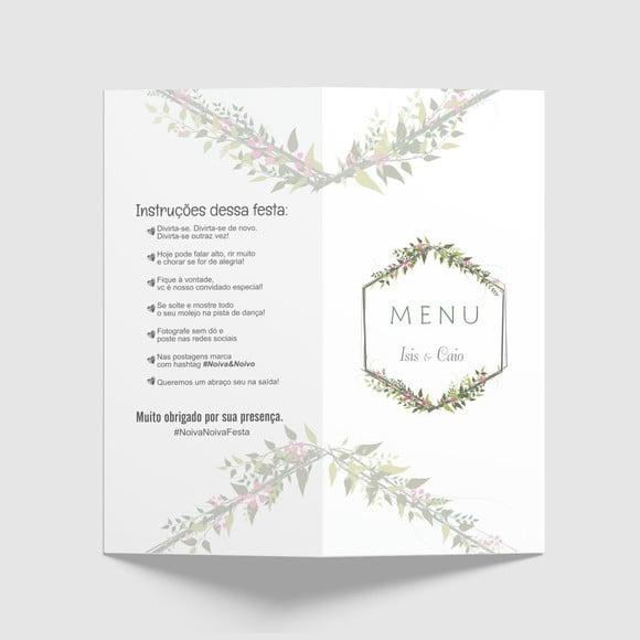 Cardápio / Menu Personalizado Casamento e Festas