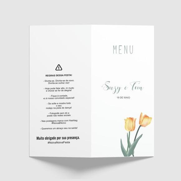 Cardápio / Menu Personalizado Casamento e Festas