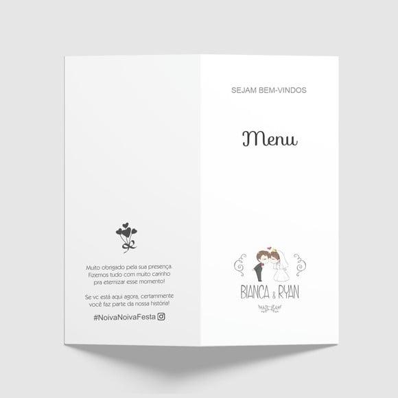 Cardápio / Menu Personalizado Casamento e Festas