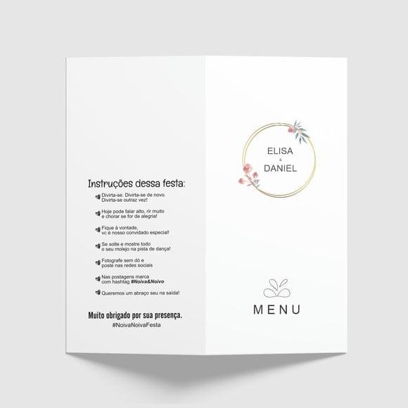 Cardápio / Menu Personalizado Casamento e Festas