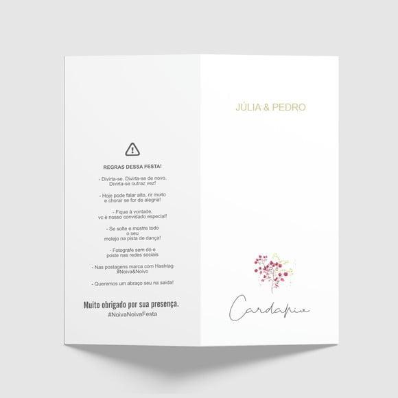 Cardápio / Menu Personalizado Casamento e Festas
