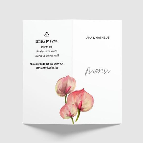 Cardápio / Menu Personalizado Casamento e Festas
