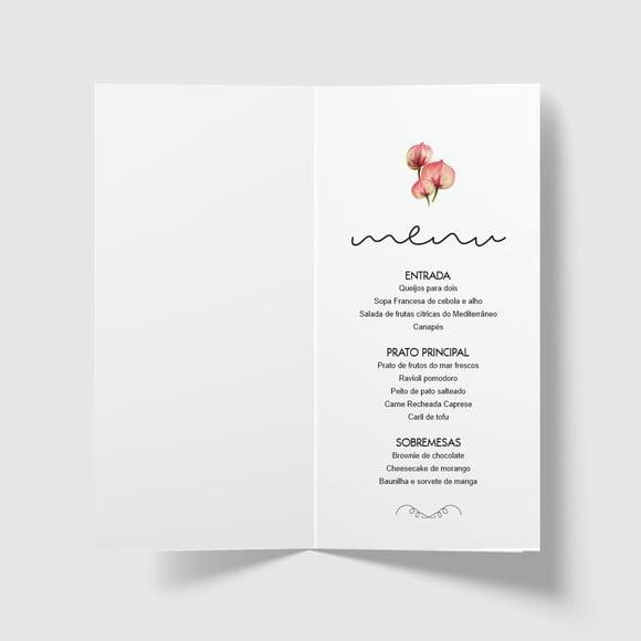Cardápio / Menu Personalizado Casamento e Festas