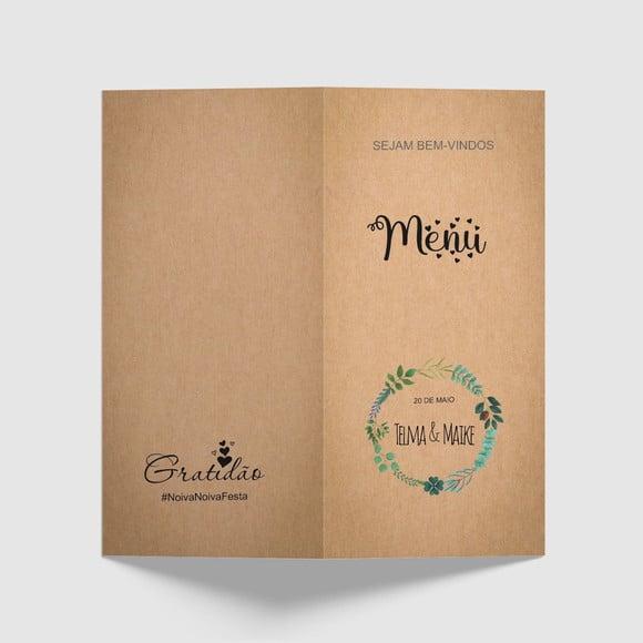 Cardápio / Menu Personalizado Casamento e Festas