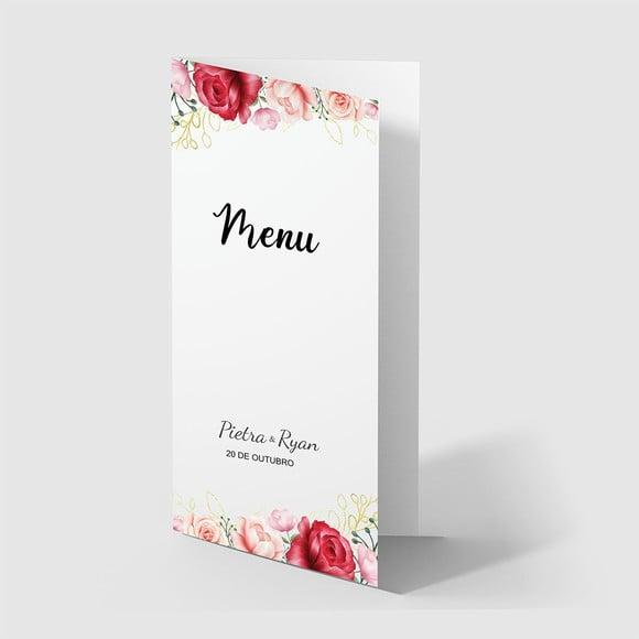 Cardápio / Menu Personalizado Casamento e Festas