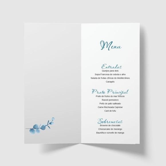Cardápio / Menu Personalizado Casamento e Festas