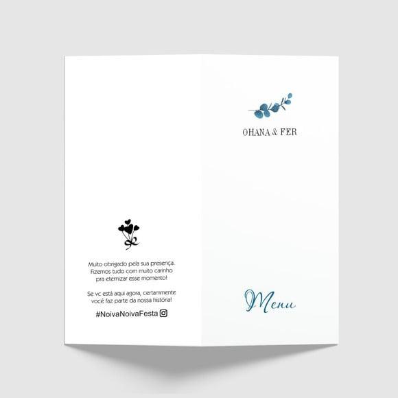 Cardápio / Menu Personalizado Casamento e Festas