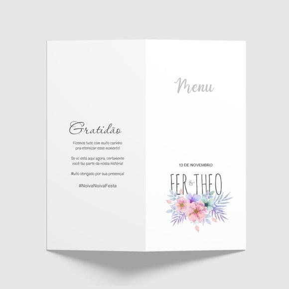 Cardápio / Menu Personalizado Casamento e Festas