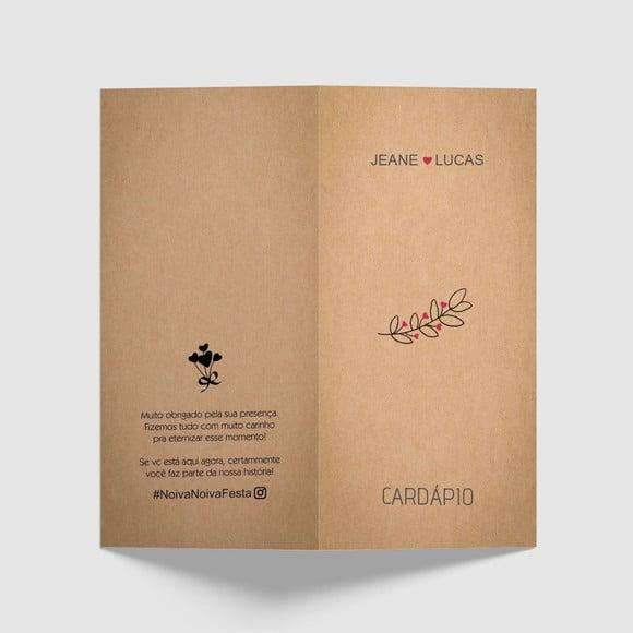 Cardápio / Menu Personalizado Casamento e Festas
