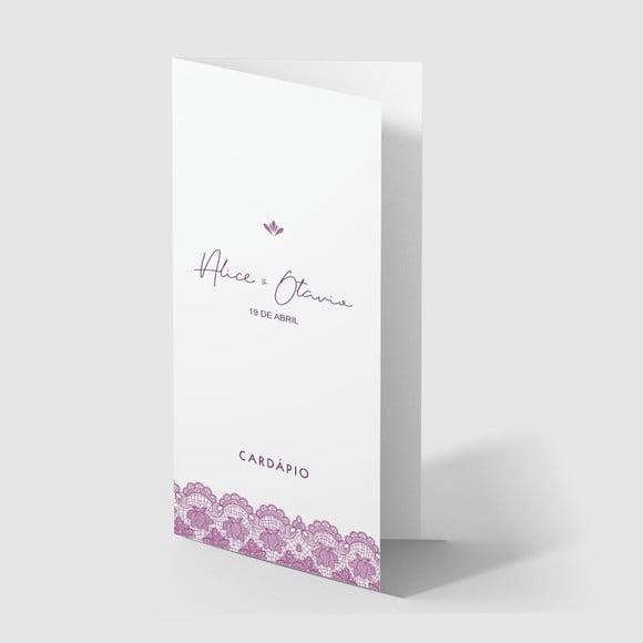 Cardápio / Menu Personalizado Casamento e Festas