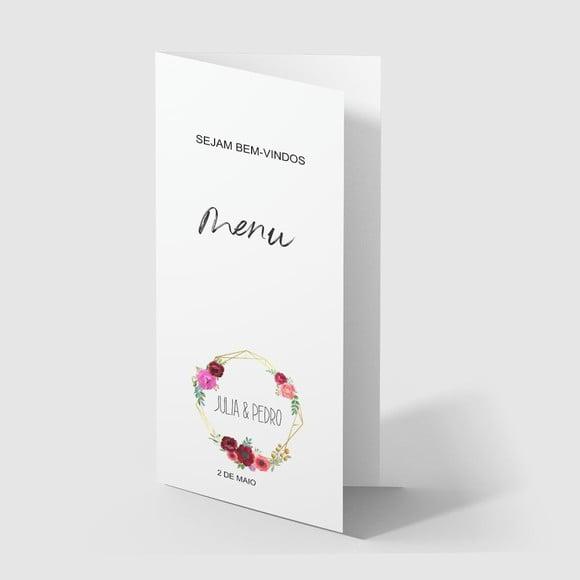 Cardápio / Menu Personalizado Casamento e Festas