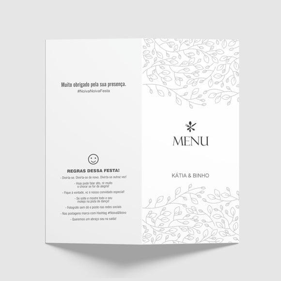Cardápio / Menu Personalizado Casamento e Festas