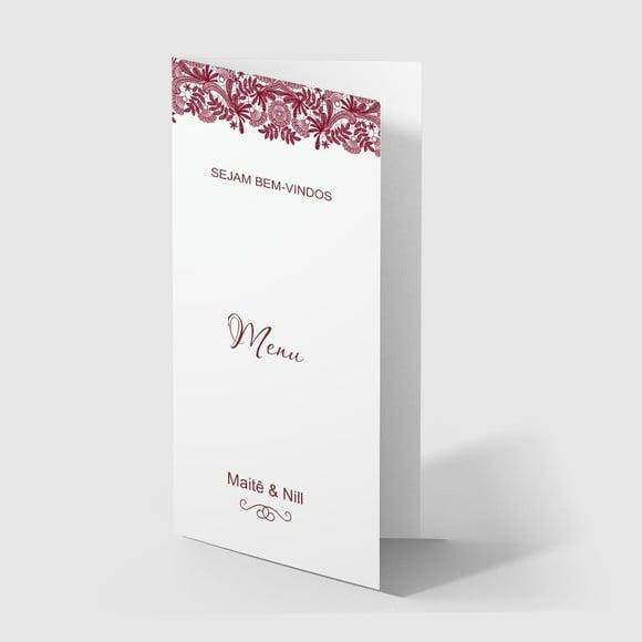 Cardápio / Menu Personalizado Casamento e Festas