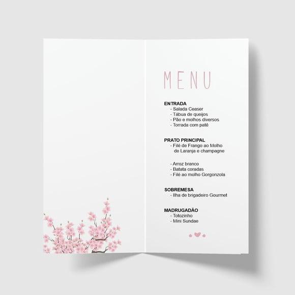 Cardápio / Menu Personalizado Casamento e Festas