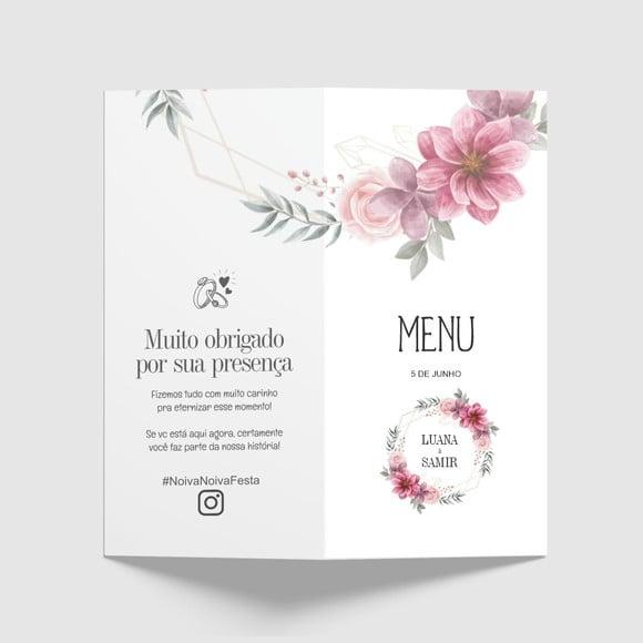 Cardápio / Menu Personalizado Casamento e Festas
