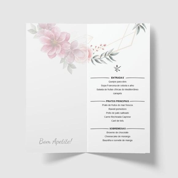 Cardápio / Menu Personalizado Casamento e Festas