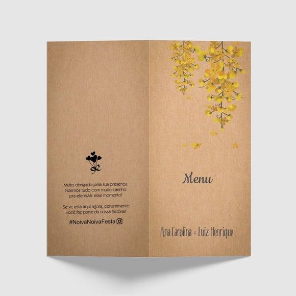Cardápio / Menu Personalizado Casamento e Festas
