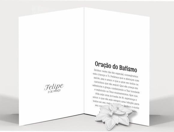 Cartão Batismo Pers. c/ Aplique Mandala Div. Espírito Santo
