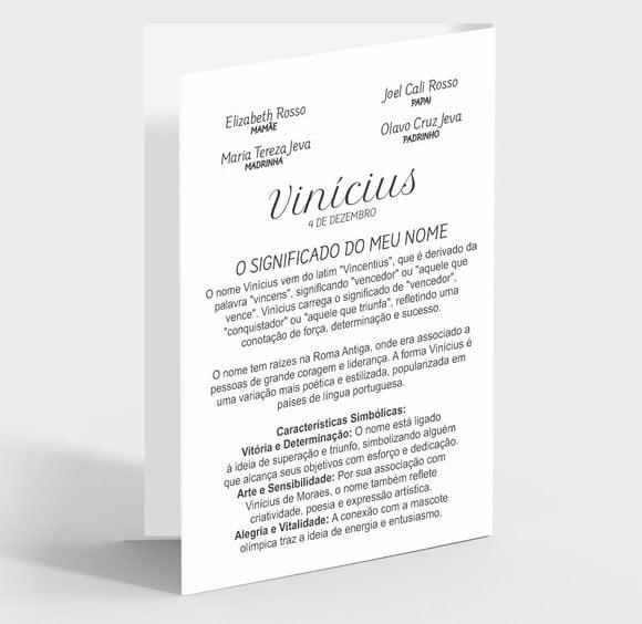 Cartão Batismo Person. c/ Aplique Divino Espírito Santo