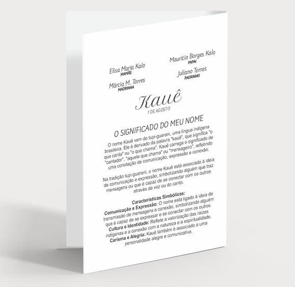 Cartão Batismo Person. c/ Aplique Divino Espírito Santo Ouro