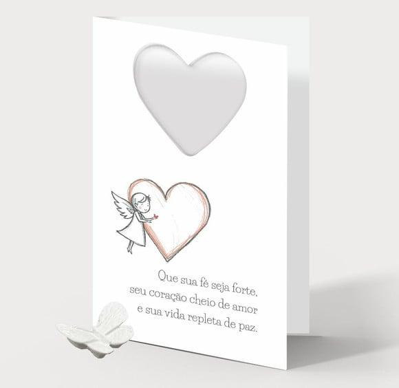 Cartão Batismo Personalizado c/ Aplique Borboleta
