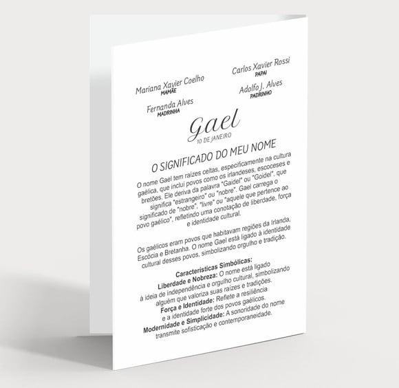 Cartão Batismo Personalizado c/ Aplique Mini Coração Azul.