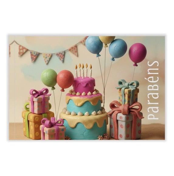 Cartão de Aniversário Personalizado. 10x15cm. Pct. c/ 12un