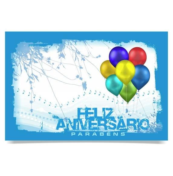 Cartão de Aniversário Personalizado. 10x15cm. Pct. c/ 12un