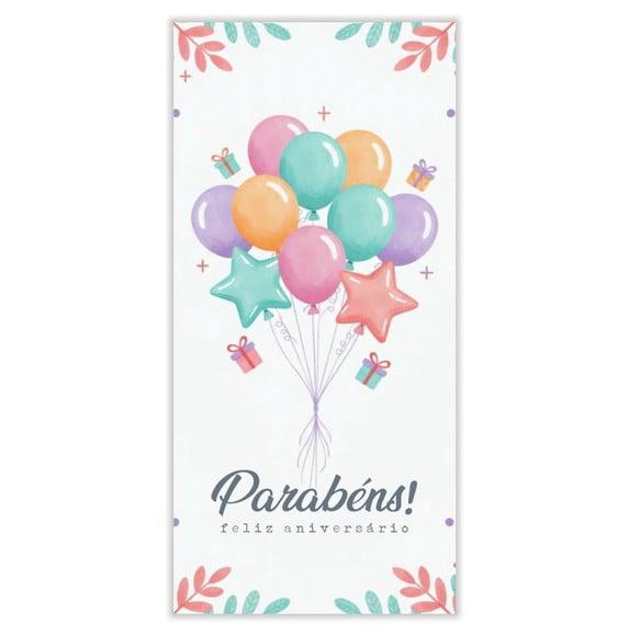Cartão de Aniversário Personalizado. 10x21cm. Pct. c/ 12un